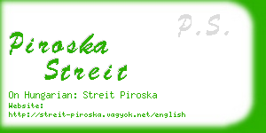 piroska streit business card